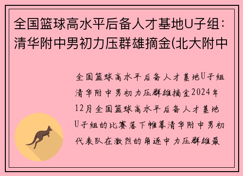 全国篮球高水平后备人才基地U子组：清华附中男初力压群雄摘金(北大附中篮球人才计划费用)